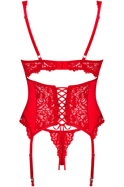 Obsessive Amor Cherris Corset & Thong Red