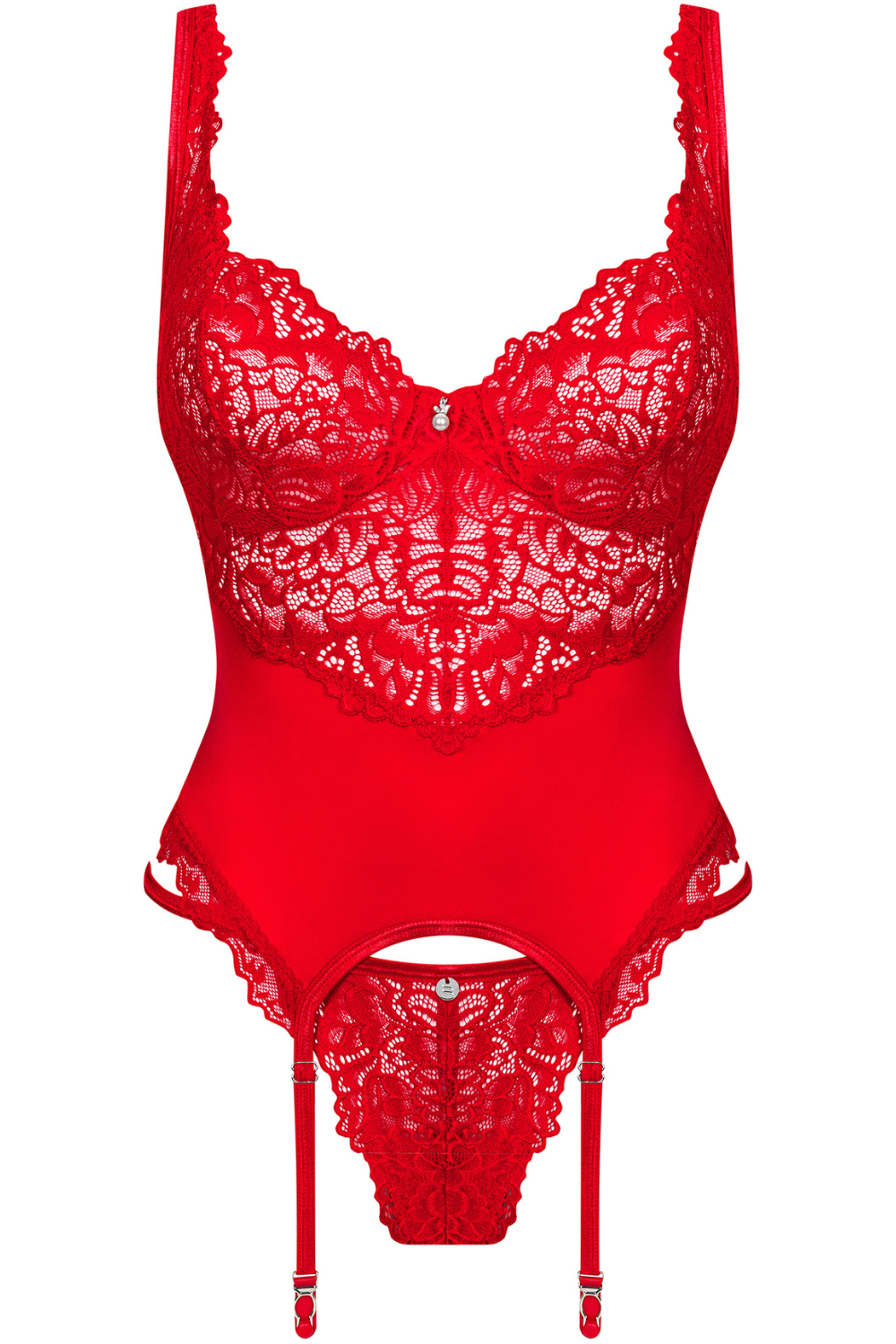 Obsessive Amor Cherris Corset & Thong Red