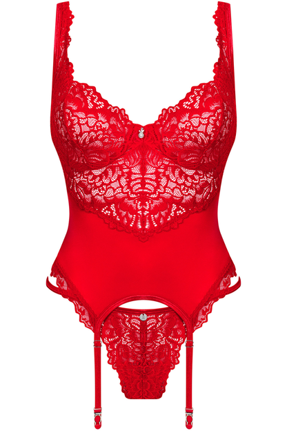 Obsessive Amor Cherris Corset & Thong Red