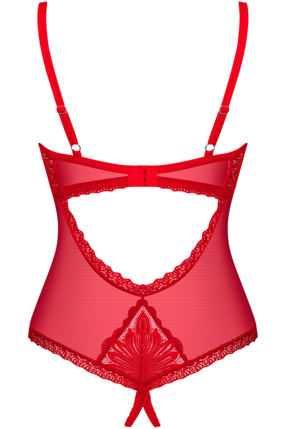 Obsessive Chilisa Crotchless Bodysuit Red