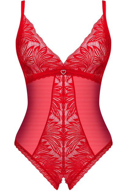 Obsessive Chilisa Crotchless Bodysuit Red