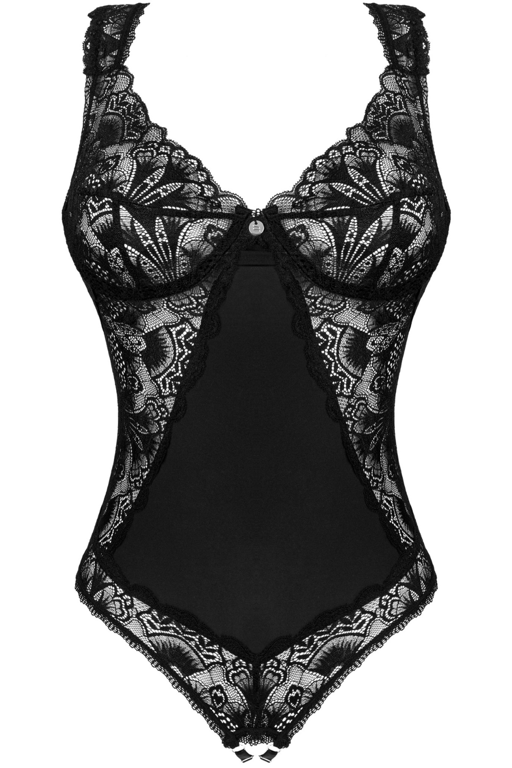 Obsessive Donna Dream Underwired Crotchless Bodysuit Black