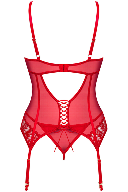 Obsessive Ingridia Corset & Thong Set Red