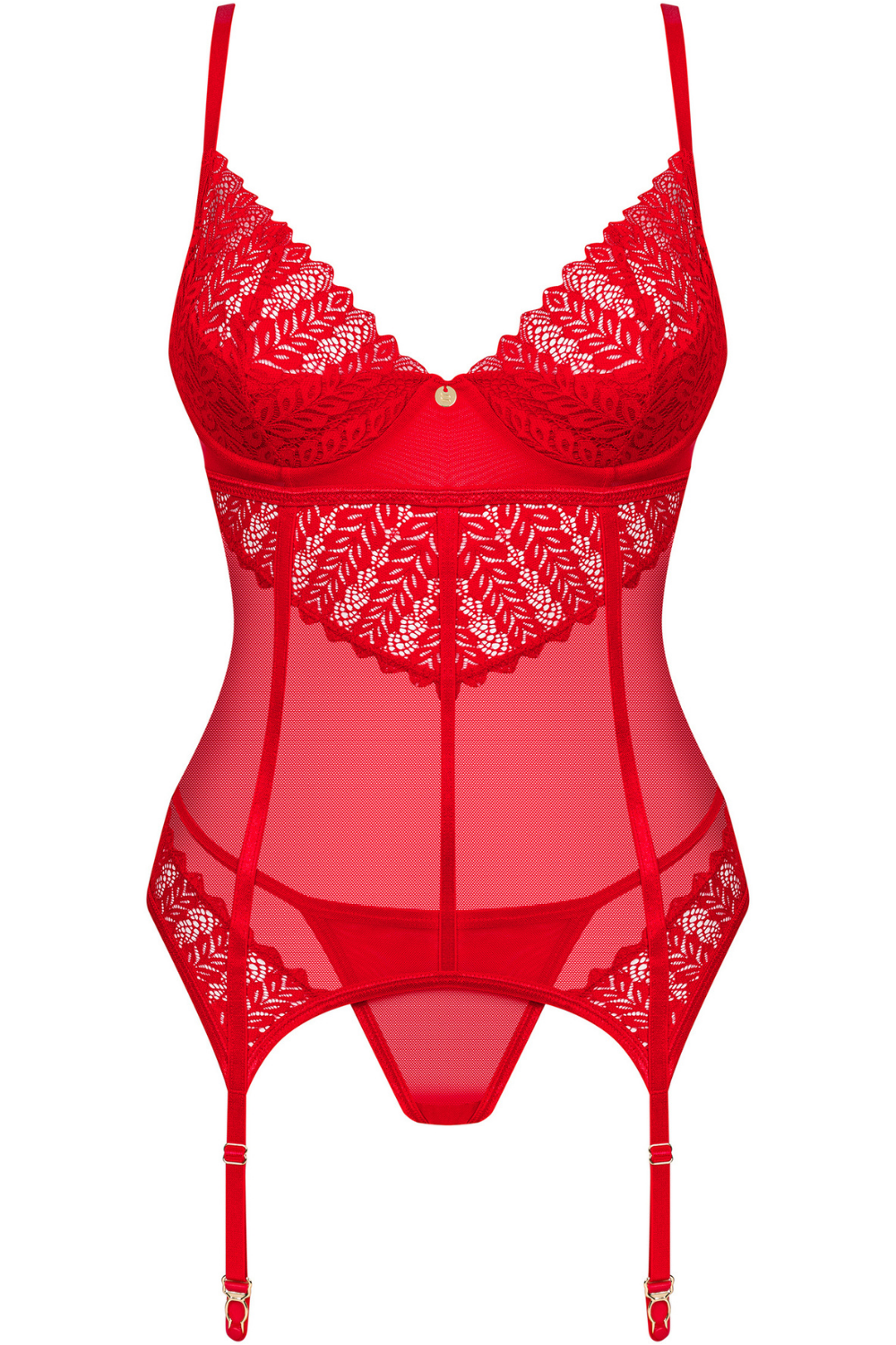 Obsessive Ingridia Corset & Thong Set Red