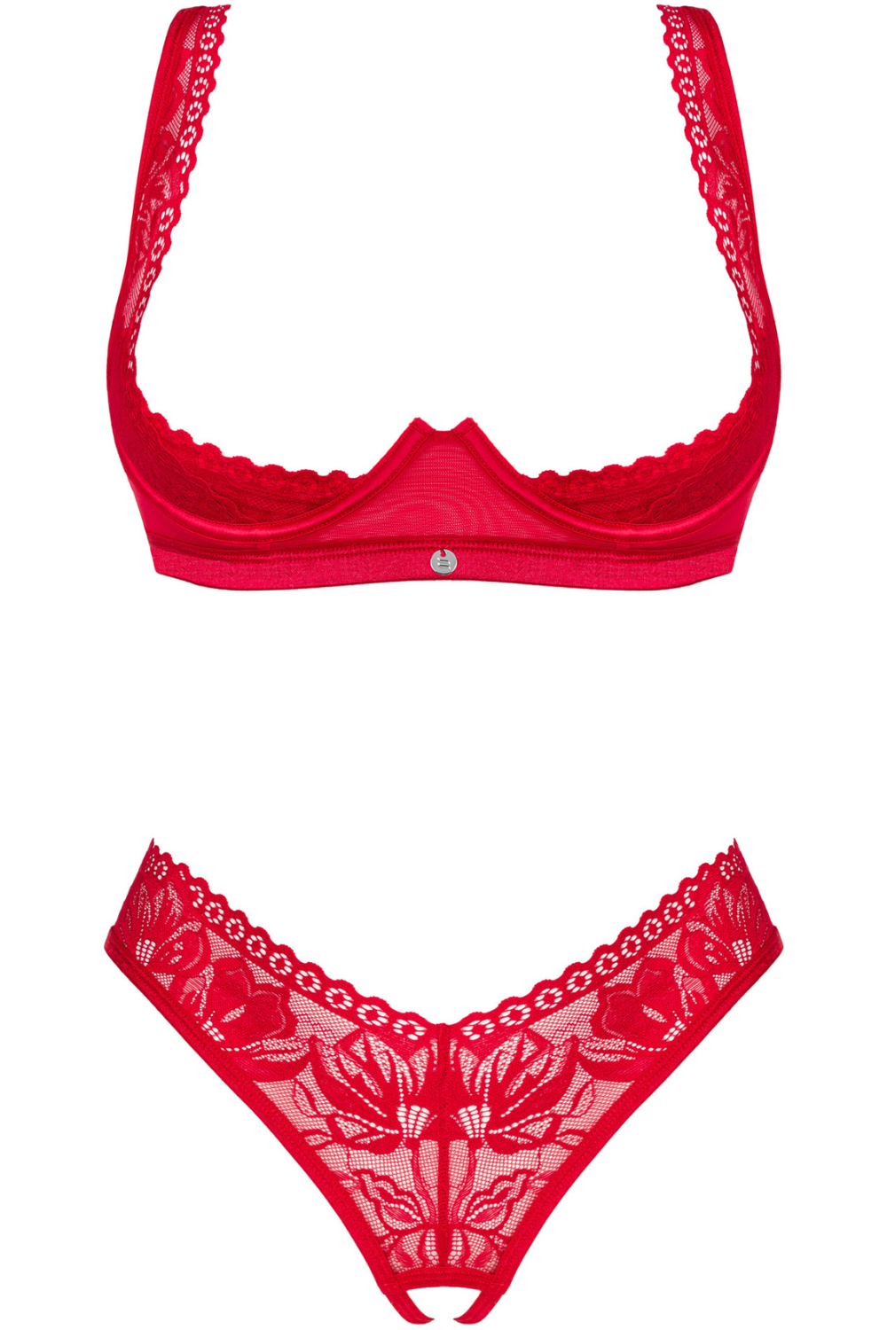 Obsessive Lacelove Open Bra & Thong Red