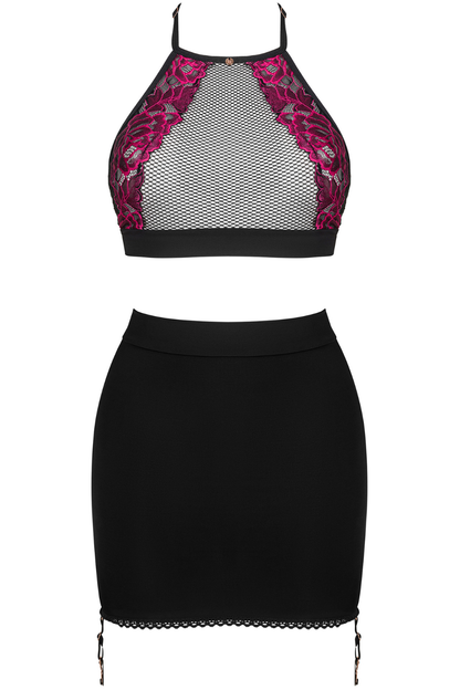 Obsessive Rosenty Top & Suspender Skirt Black