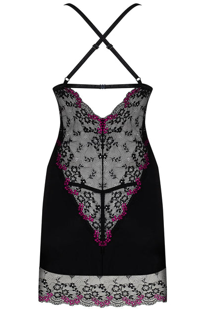 Obsessive Vanessme Chemise & Thong Black